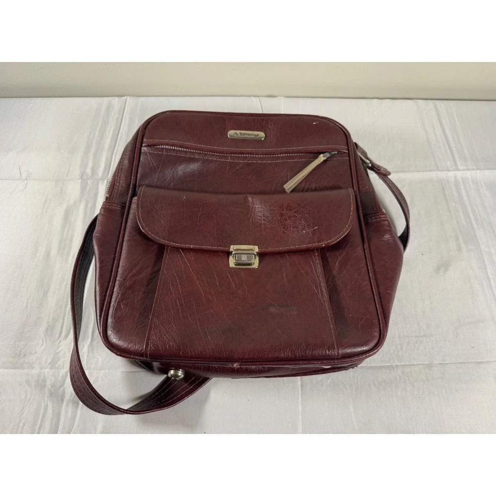 Vintage 70s/80s Samsonite Sonora II Faux Leather Travel Shoulder Travel Bag